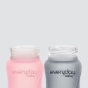 Szklana butelka ze smoczkiem S, 150 ml, szara, Everyday Baby