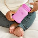 Szklana butelka ze smoczkiem S reagująca na temperaturę, 150 ml, wiśniowa, Everyday Baby