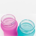 Szklana butelka ze smoczkiem S reagująca na temperaturę, 150 ml, wiśniowa, Everyday Baby