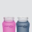 Szklana butelka ze smoczkiem S reagująca na temperaturę, 150 ml, wiśniowa, Everyday Baby