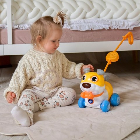 WOOPIE Interaktywny Piesek 2w1 Pchacz Szczekający 360° 6m+