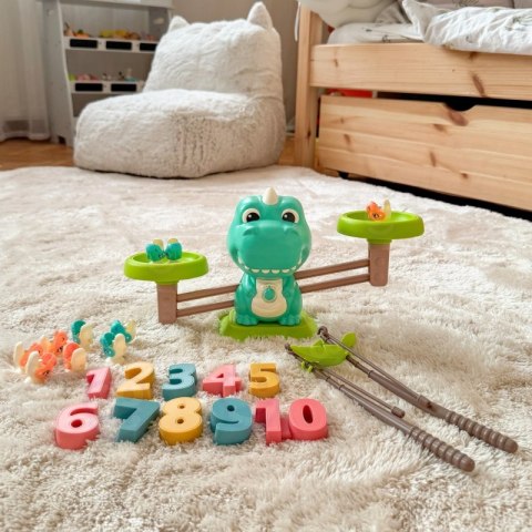WOOPIE Waga Szalkowa Równoważnia Gra Łowienie Dinozaurów Rybek Nauka Liczydło