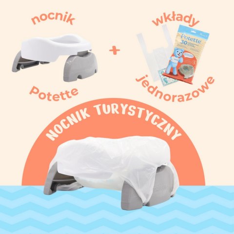 2w1 Potette: Nocnik dla dziecka i nakładka na toaletę, różowo-biały, Potette