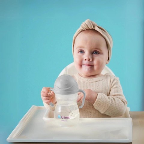 Bidon ze słomką 240 ml, szary, b.box