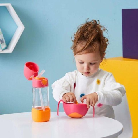 Butelka tritanowa ze słomką 450 ml, Lilac Pop, b.box