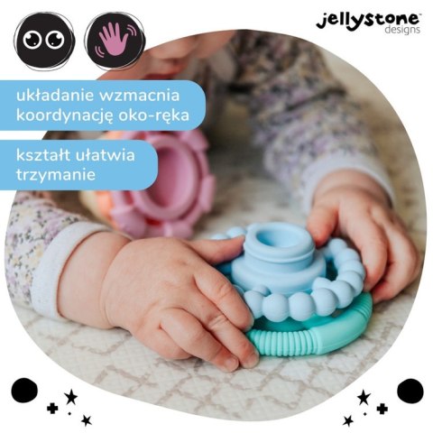 Silikonowy gryzak Mała Wieża, pastelowy, Jellystone Designs