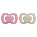 Smoczek dla niemowlaka 2 szt.- symetryczny smoczek silikonowy 6 mies.+ Berry + Blush, b.box