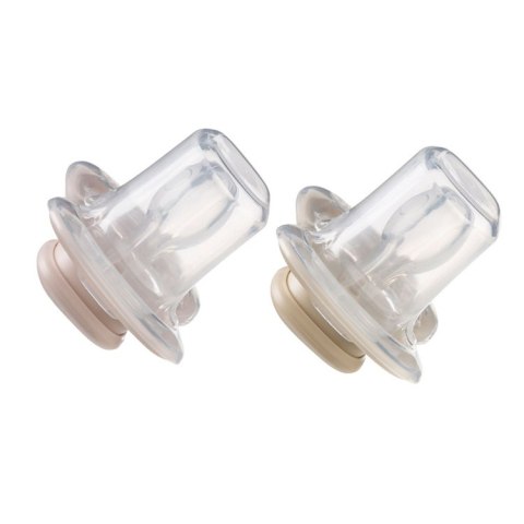 Smoczek dla niemowlaka 2 szt.- symetryczny smoczek silikonowy 6 mies.+ Blush + Latte, b.box