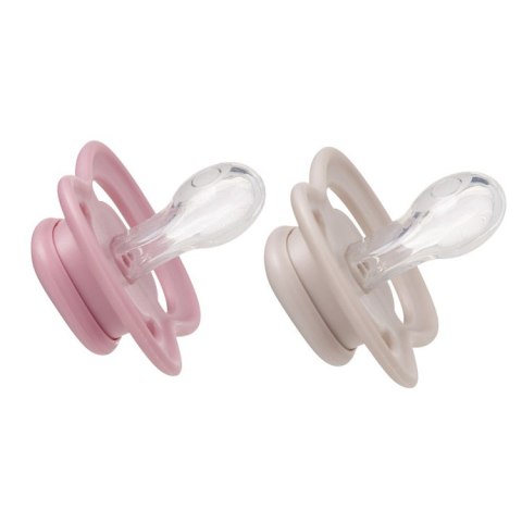 Smoczek dla noworodka i niemowlaka 2 szt.- symetryczny smoczek silikonowy 0 - 6 mies., Berry + Blush, b.box