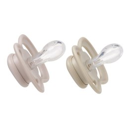 Smoczek dla noworodka i niemowlaka 2 szt.- symetryczny smoczek silikonowy 0 - 6 mies., Blush + Latte, b.box