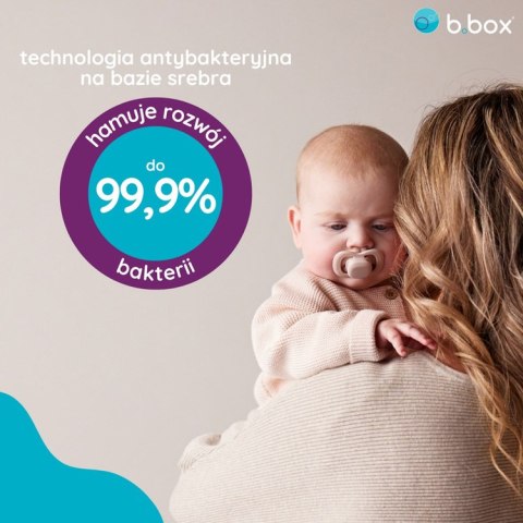 Smoczek dla noworodka i niemowlaka 2 szt.- symetryczny smoczek silikonowy 0 - 6 mies., Blush + Latte, b.box