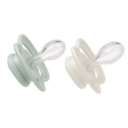 Smoczek dla noworodka i niemowlaka 2 szt.- symetryczny smoczek silikonowy 0 - 6 mies., Sage + Vanilla, b.box