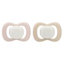 Smoczek silikonowy symetryczny 0 - 6 mies. 2 szt. glow in the dark Blush + Latte, b.box