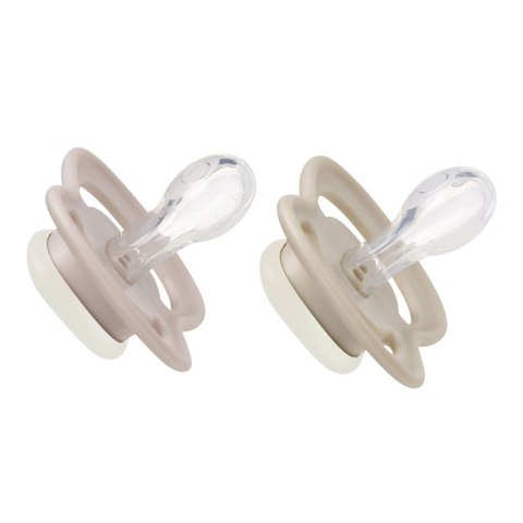 Smoczek silikonowy symetryczny 0 - 6 mies. 2 szt. glow in the dark Blush + Latte, b.box