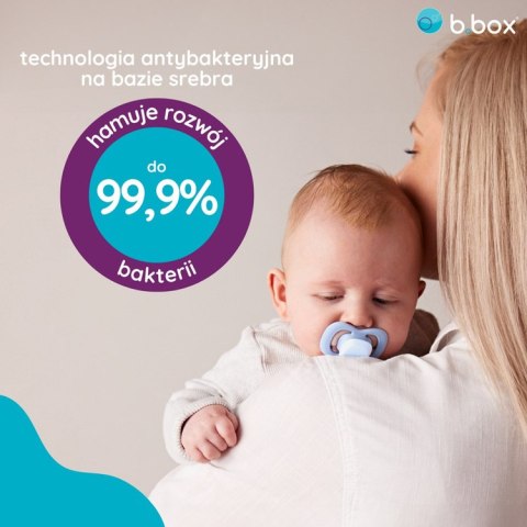 Smoczek silikonowy symetryczny 0 - 6 mies. 2 szt. glow in the dark Sky + Sage, b.box