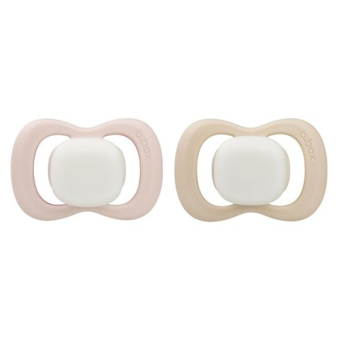 Smoczek silikonowy symetryczny 6 mies.+ 2 szt. glow in the dark Blush + Latte, b.box