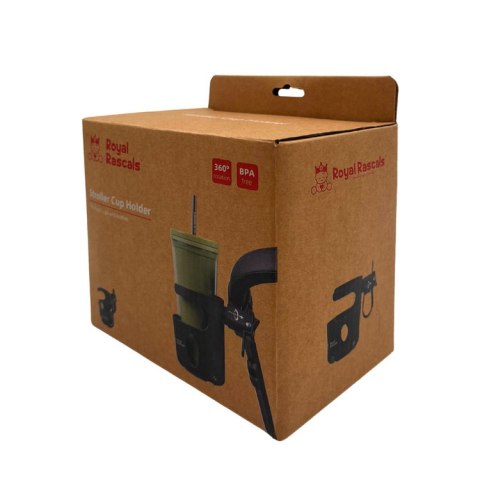 Uniwersalny uchwyt na kubek do wózka dziecięcego czarny 1 szt. Royal Rascals