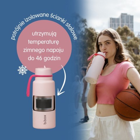 Butelka termiczna ze składanym ustnikiem - termos ze stali nierdzewnej 1l White Out b.box