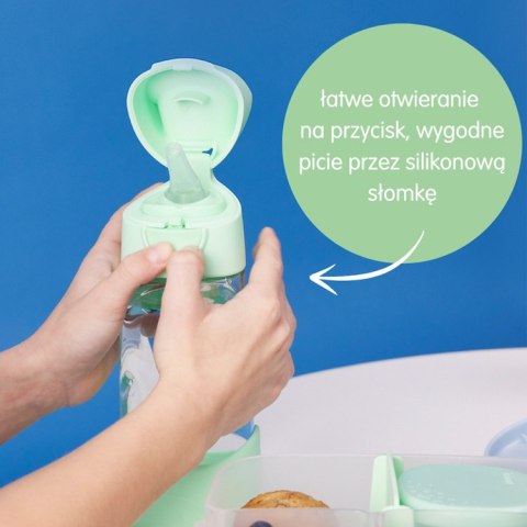 Butelka tritanowa ze słomką 450 ml, Spearmint, b.box