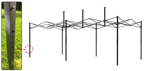 Pawilon handlowy ekspresowy - 3x6 m - czarny