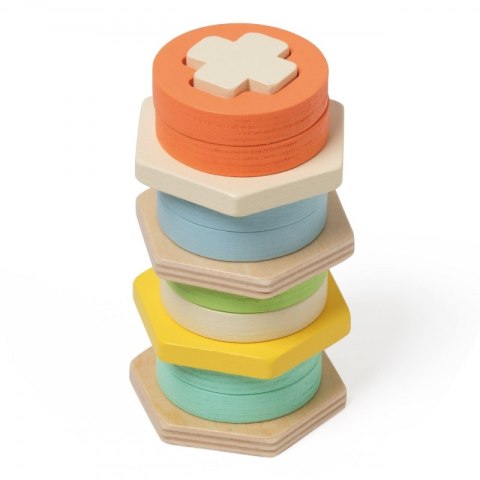 CLASSIC WORLD Sorter Montessori Kształtów i Kolorów Układanka Wieża