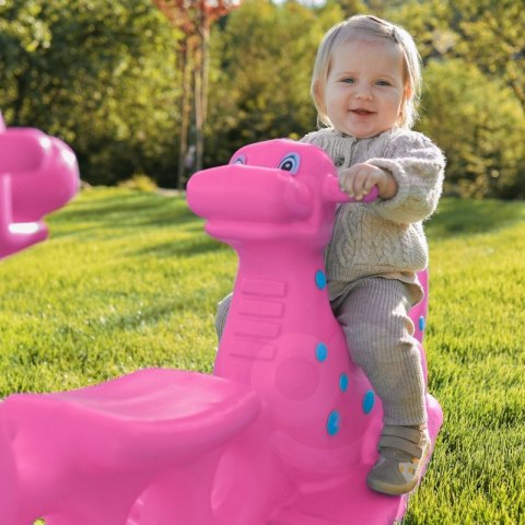 WOOPIE Bujak Wieloosobowy Dino Huśtawka Równoważna Różowa
