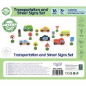 WOOPIE GREEN Zestaw Drewnianych Pojazdów i Znaków Drogowych 15 el.