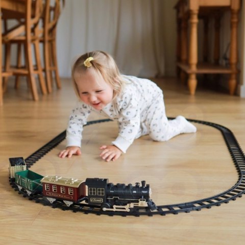 WOOPIE Klasyczny Pociąg Parowy Lokomotywa Tor XXL