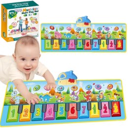 WOOPIE Mata Muzyczna XXL Dinusie 2w1 Pianinko 8 Melodii 110cm