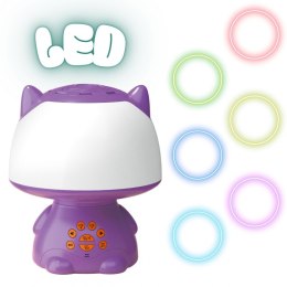 WOOPIE Multifunkcyjna Lampka RGB Głośnik Bluetooth Karaoke Modulator Głosu Karta SD Fioletowa