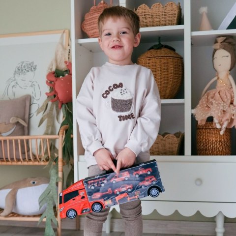 WOOPIE Zestaw Ciężarówka Transporter 3w1 Czerwony 11 el.