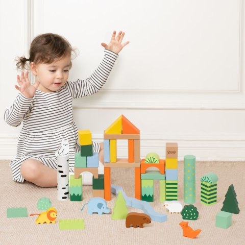 CLASSIC WORLD Zestaw Drewnianych Klocków Leśny Świat 50 el.