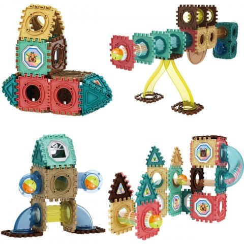 WOOPIE Klocki Konstrukcyjne 3D Zestaw Edukacyjny Tor Kulkowy 68el.