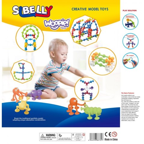 WOOPIE Klocki Konstrukcyjne z Przyssawkami - Zwariowane Zwierzaki