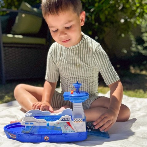 WOOPIE Łódź Policyjna Patrolowa Interaktywna - Skala 1:16 + Autka 3 szt.