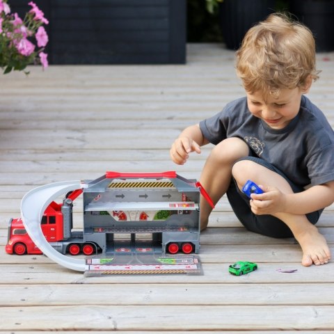 WOOPIE Zestaw Ciężarówka Laweta Garaż Tor Wyścigowy