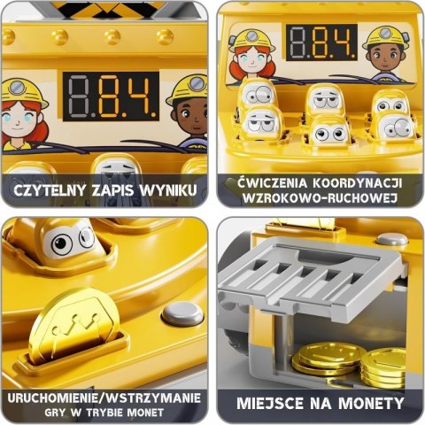 WOOPIE Gra Zręcznościowa Uderz Młotkiem Wbijak Plac Budowy z Akcesoriami