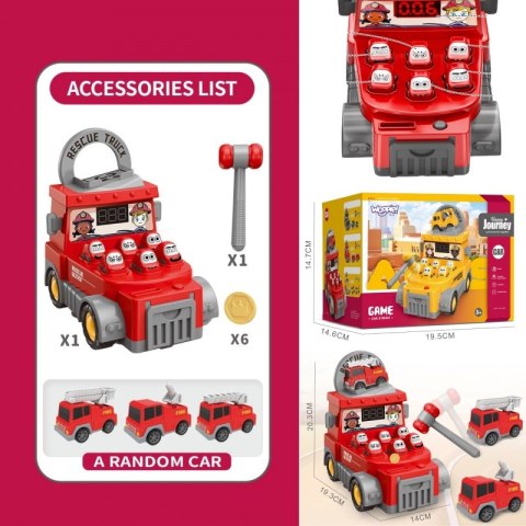 WOOPIE Gra Zręcznościowa Uderz Młotkiem Wbijak Straż Pożarna z Akcesoriami