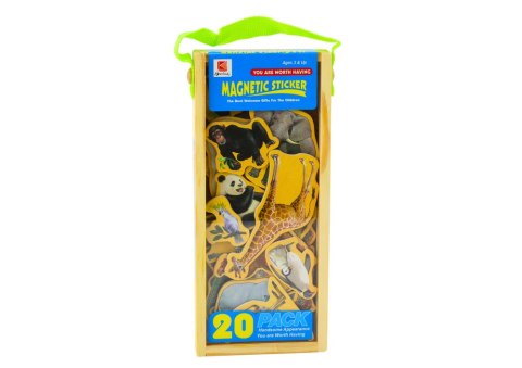 Zestaw Magnesy Drewniane Zwierzęta 20 Sztuk Kolorowe