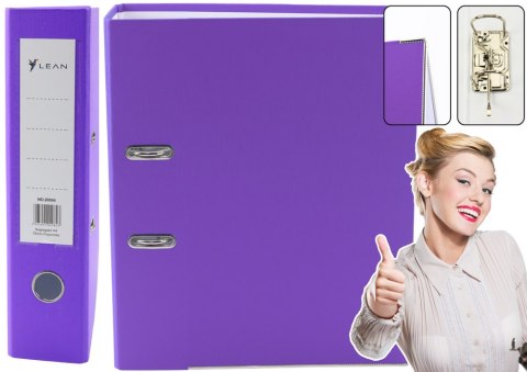 Segregator Na Dokumenty A4/75mm Okucie Mechanizm Dźwigniowy Purpurowy