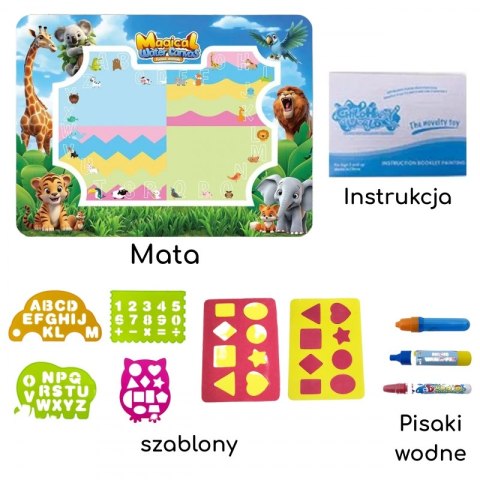 WOOPIE Mata Wodna do Malowania Safari Literki Cyferki
