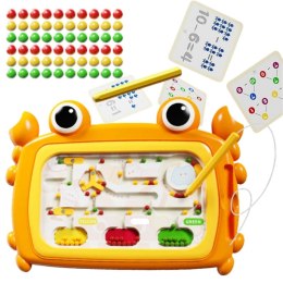 WOOPIE Tablica Magnetyczna Montessori Labirynt Krab Pomarańczowa