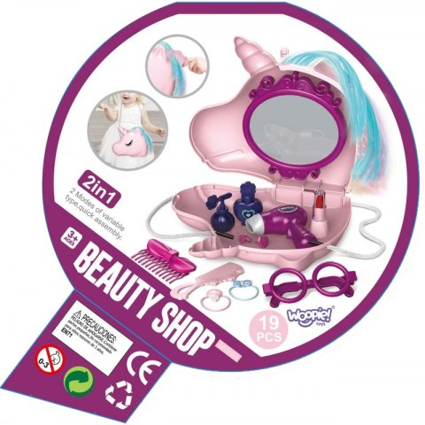 WOOPIE Toaletka dla Dziewczynki 2w1 Salon Piękności w Torebce Jednorożec