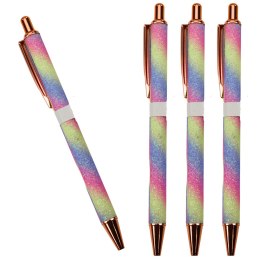 Długopis Metalowy Automatyczny Brokatowy Niebieski Tusz 1.0mm