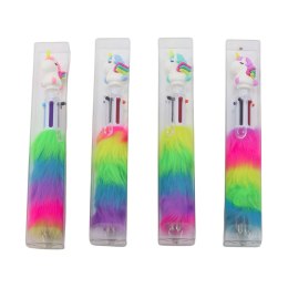 Długopis Szkolny Biurowy Z Futerkiem Jednorożec Wielokolorowy