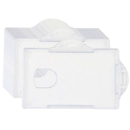 Etui Poziome Na Identyfikator Karty Twardy Plastik Przeźroczyste 10szt.