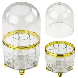 Organizer Na Pędzle i Kosmetyki Obrotowy 360° Z Osłoną Przeźroczysty