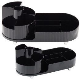 Organizer Wielofunkcyjny Na Kosmetyki Biurko Obrotowy Pojemny Czarny