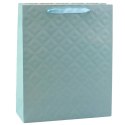 Torba Prezentowa Z Tłoczeniem Błękitna Turkusowa 32 x 26 x 10cm
