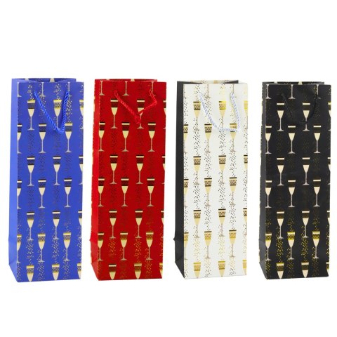 Torba Prezentowa Na Butelkę Motyw Kieliszków 36 x 12 x 10 cm